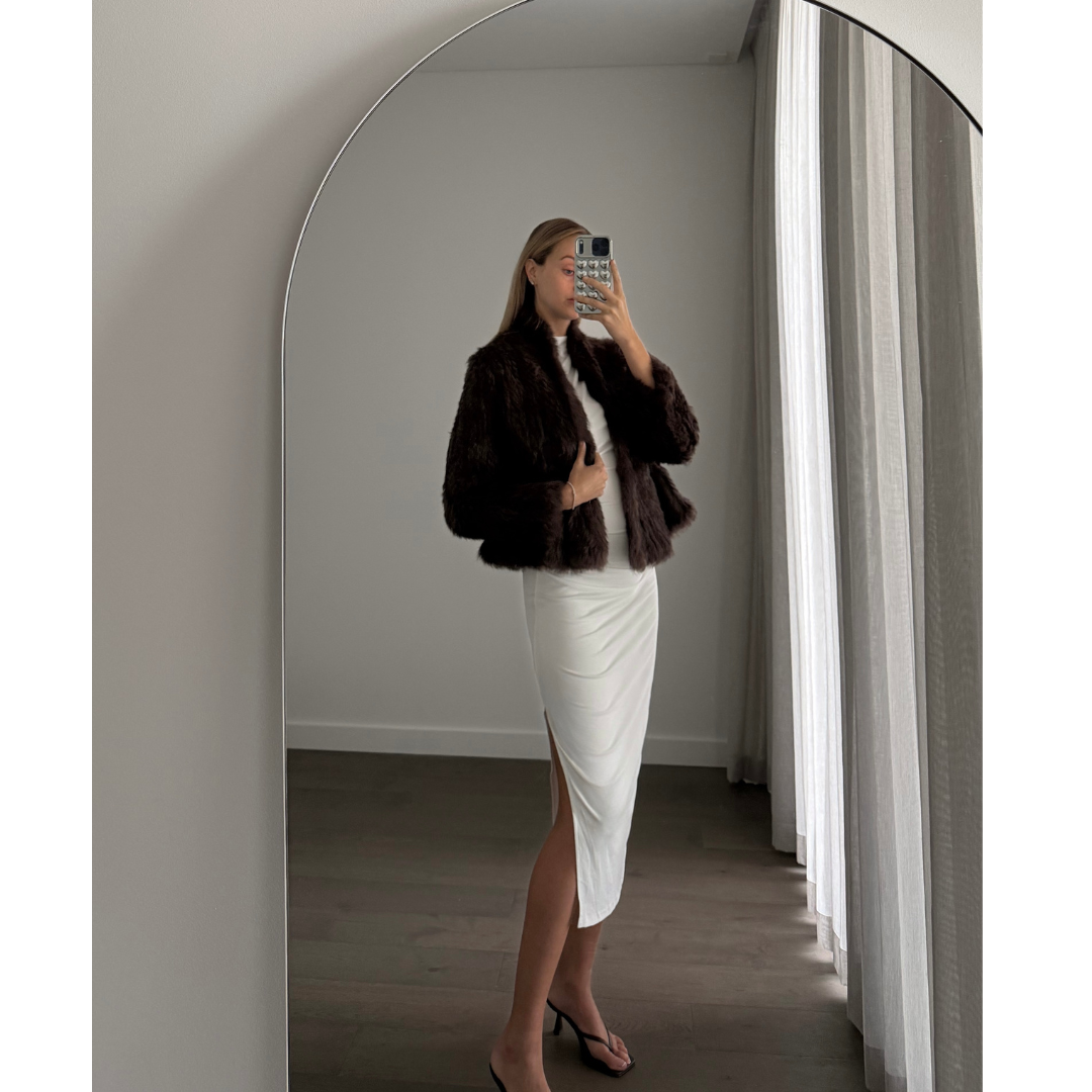 JANE Classic Chocolate Brown Fur Jacket