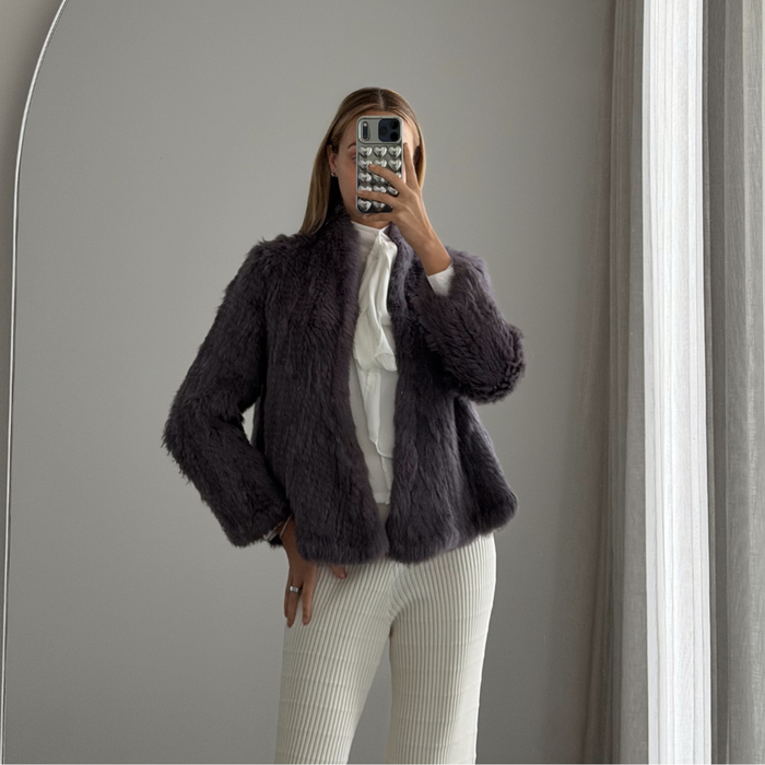 JANE Classic Gunmetal Grey Fur Jacket