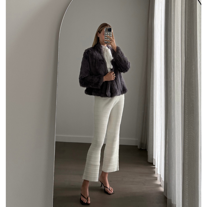 JANE Classic Gunmetal Grey Fur Jacket