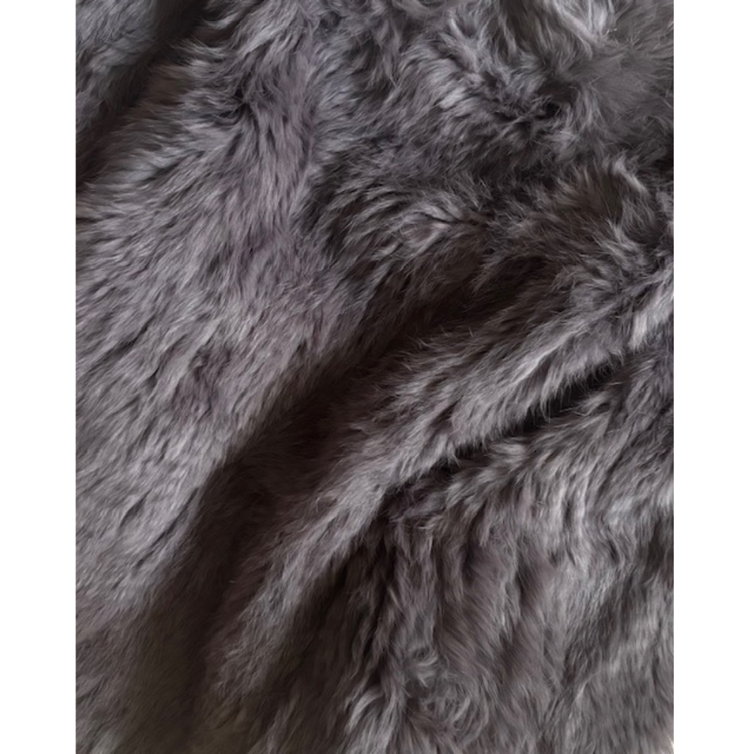 JANE Classic Gunmetal Grey Fur Jacket