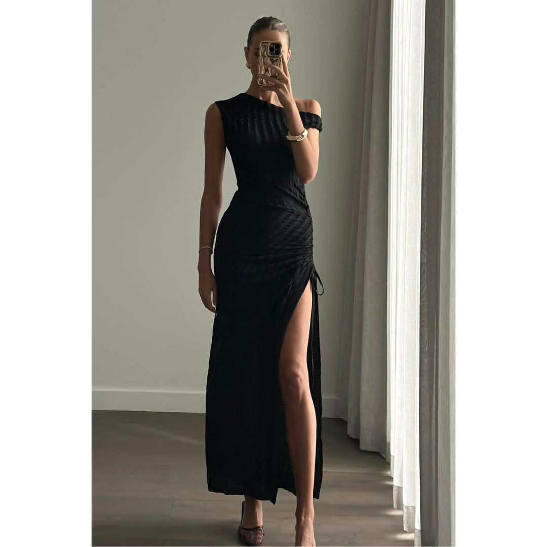 mini dress for sale Butter Yellow Soirée Dress-FINAL Large | Women's Online Boutique | Boho Chic Style lightweight fabric composed of color_family:Black A-line Dress with Beaded Wood:Maple w/ Walnut Accents