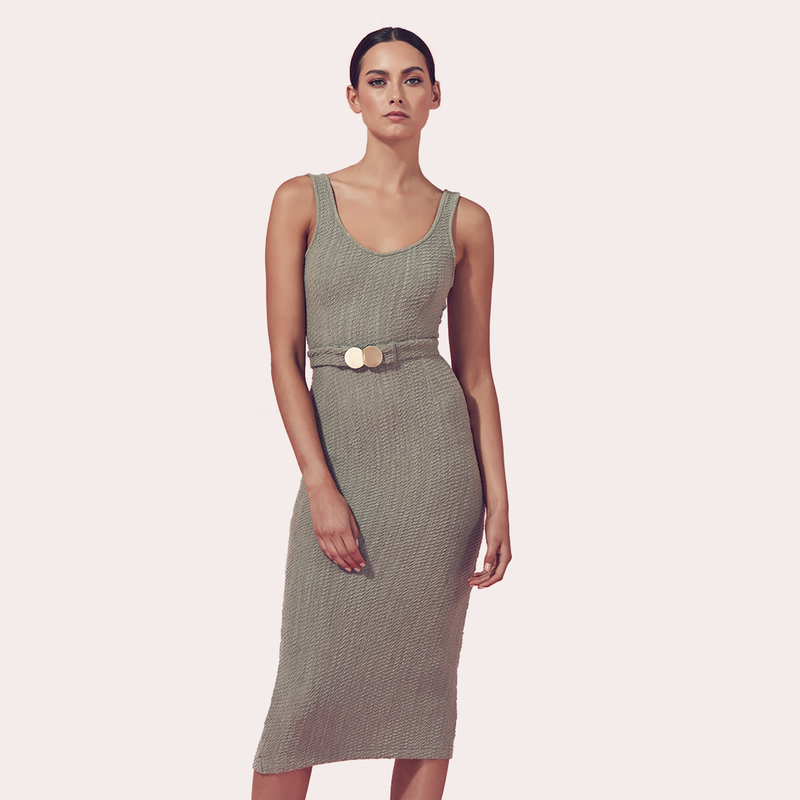 Matea Designs fashion model wearing Bodycon midi dress