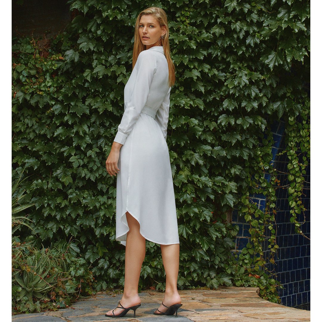Midi shirt dress white sale